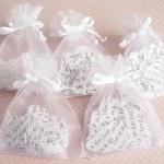 10 X Confetti Organza Bag Favors With Personalised..