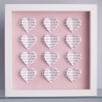 Personalised Text Hearts Box Frame - Ideal For..