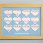 Personalised Text Hearts Box Frame - Perfect For..