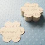 100 X Ivory Cream Personalised Heart Confetti -..
