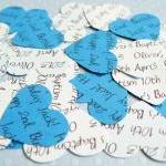 100 X Personalised Blue Confetti - 4 Shapes To..
