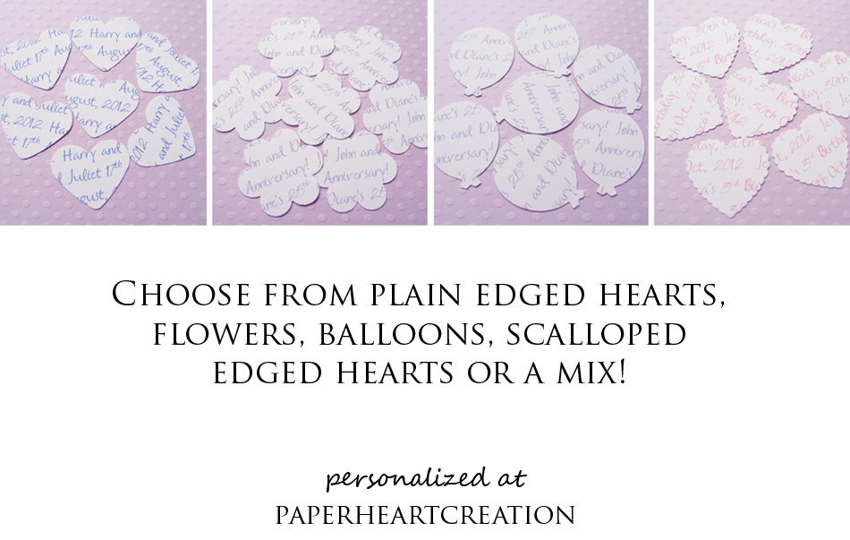 250 Personalised Text Confetti - Choice Of 4 Shapes - Great For Weddings, Invites, Decor, Favours, Special Occassions