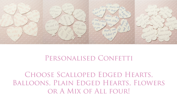 250 Ivory Cream Personalised Heart Confetti - Choice Of 4 Shapes - Great For Weddings, Parties, Invites, Table Decor, Favours