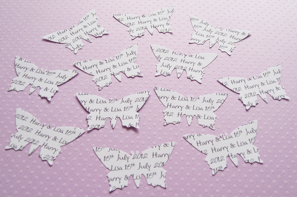 150 X 2 Inch Personalised Custom Butterfly Confetti - Great For Weddings, Invites, Table Decor, Favours, Parties