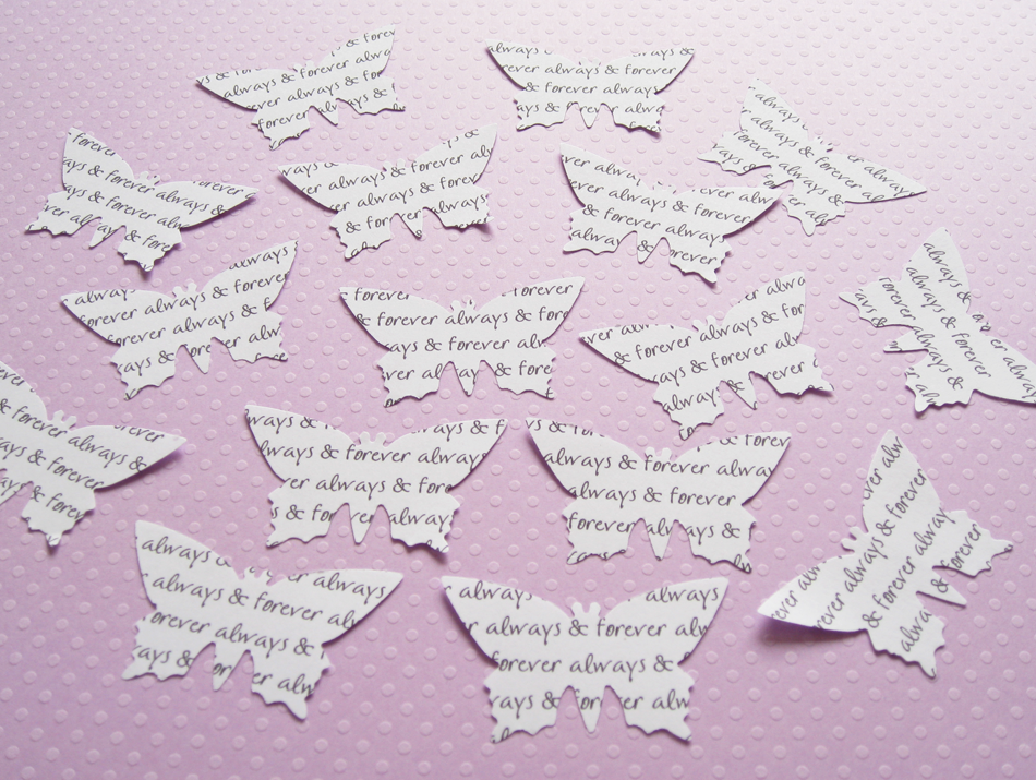 75 X 2 Inch Personalised Custom Butterflies - Great For Weddings, Invites, Table Decor, Favours