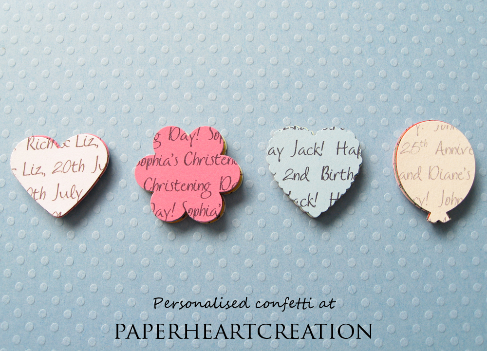 500 Personalised Confetti - Choice Of 4 Shapes, 12 Colours Of Card - Great For Special Occassions